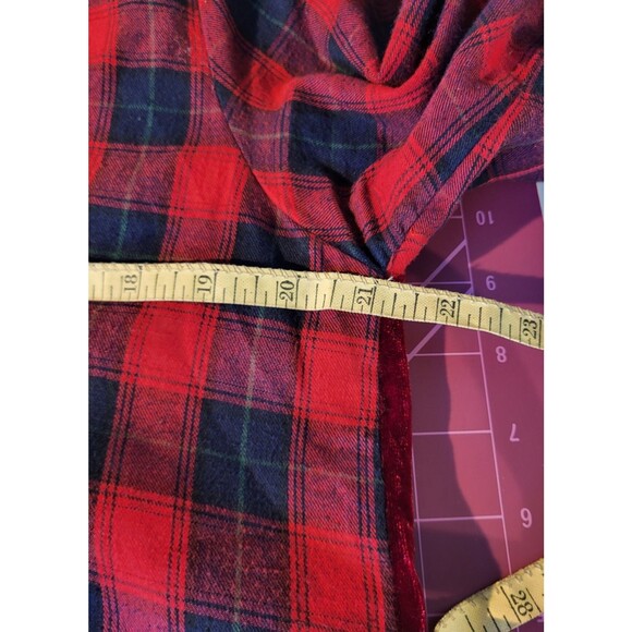 Women’s Red Plaid Button Down Embroidered Velvet Back Boho Western Shirt Sz M - Picture 8 of 9